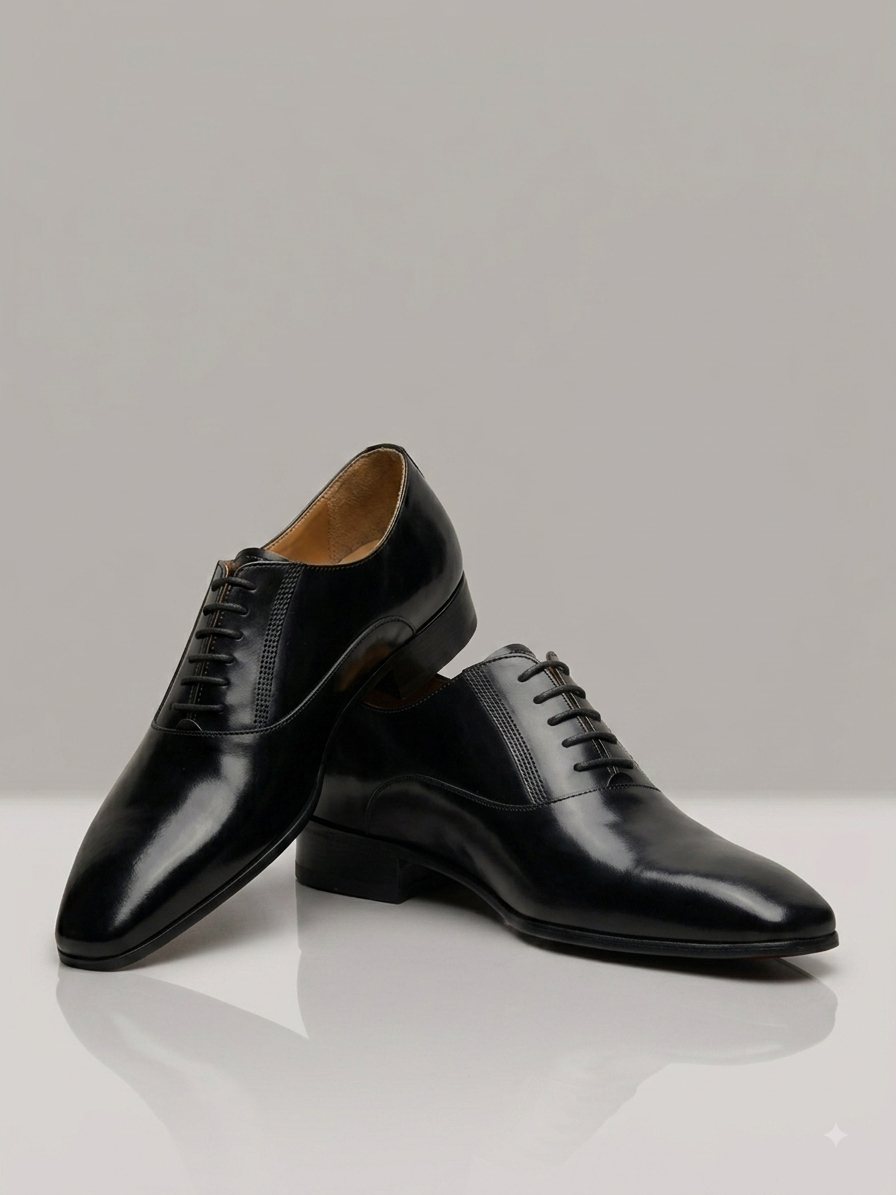 Chaussures Richelieu Homme Noires – Cuir Véritable & Finition Premium