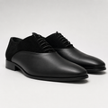 Chaussures Oxford Homme en Cuir et Daim Noir