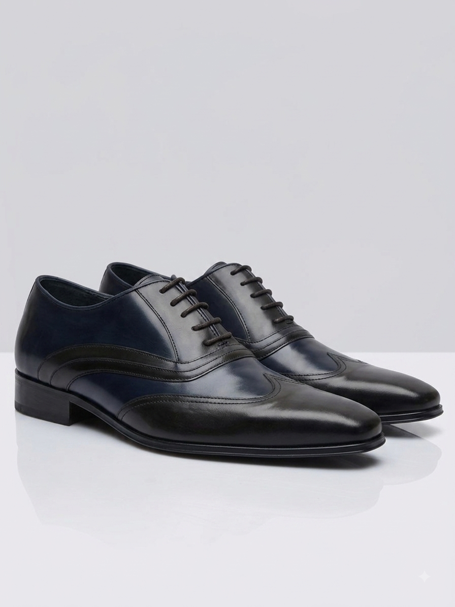 Chaussures Richelieu Homme Noir/Bleu Nuit – Élégance Classique