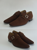 Chaussures Monk Strap en Daim Marron – Élégance Italienne