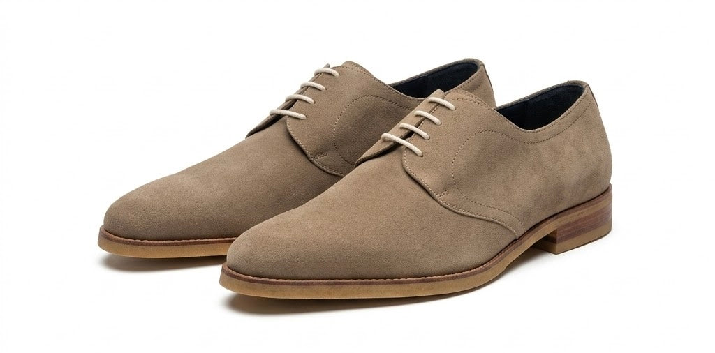 Chaussures Derby Homme Beige Taupe – Élégantes à Lacets