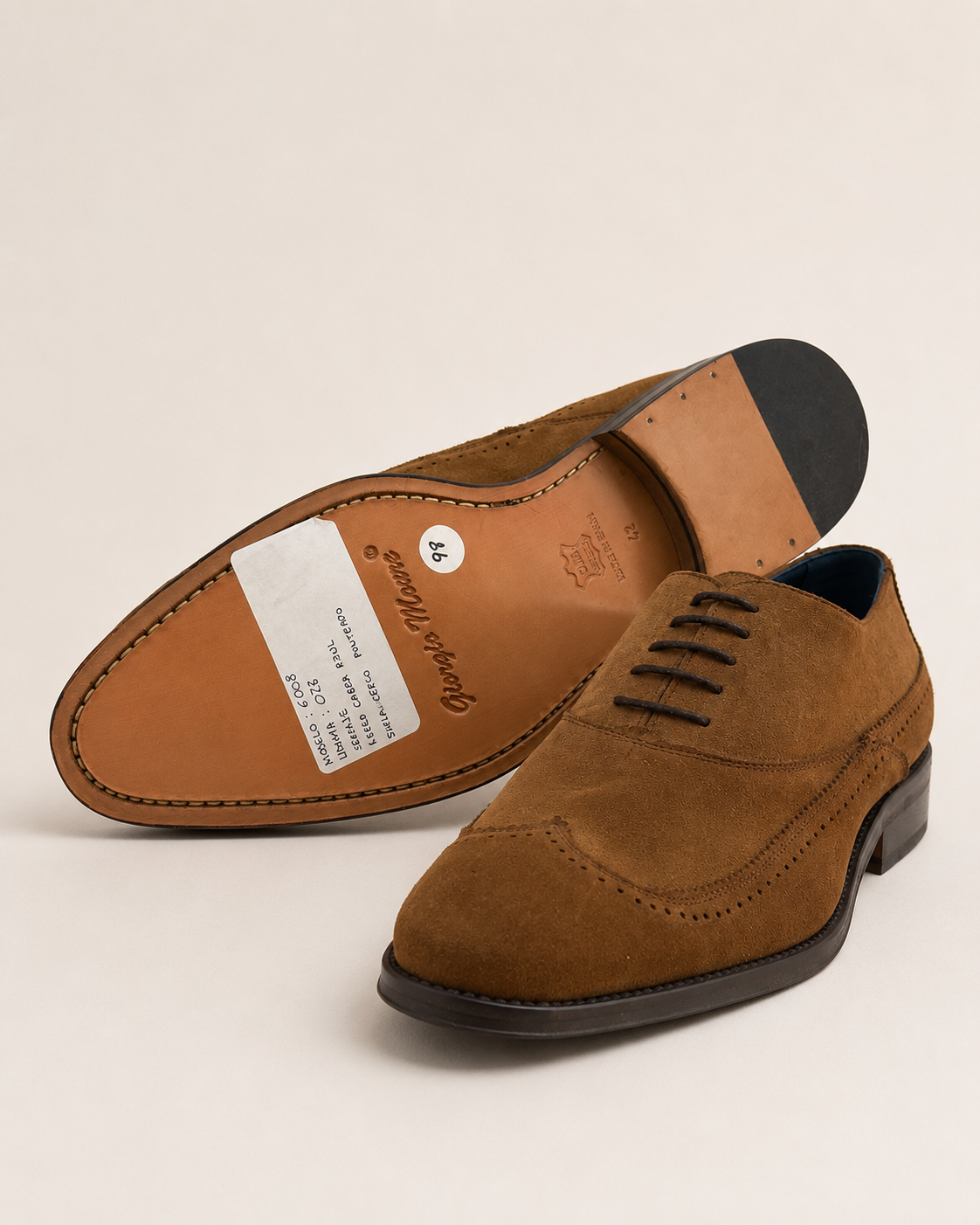 Chaussures Oxford Homme en Daim Marron – Élégance espagnole | Fabriquées en Espagne