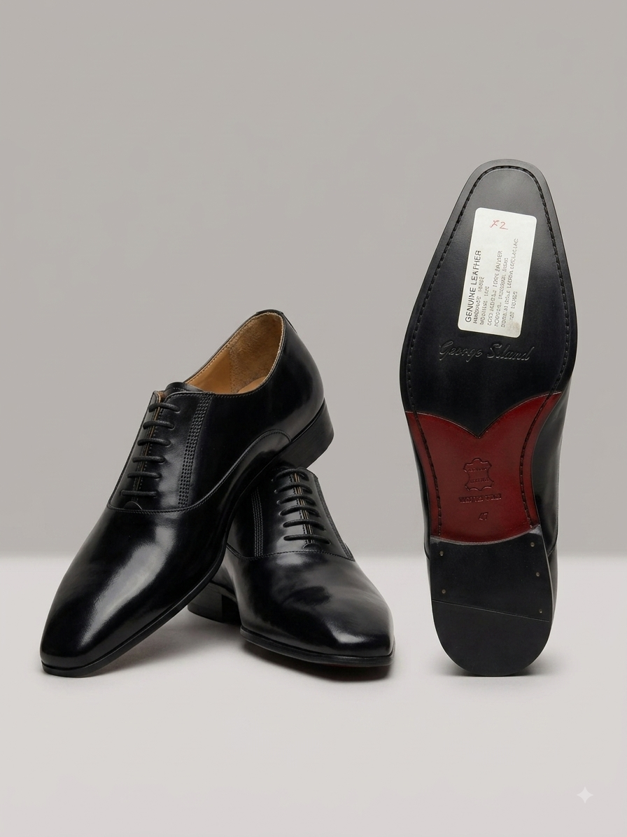 Chaussures Richelieu Homme Noires – Cuir Véritable & Finition Premium