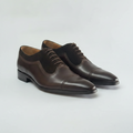 Brown Leather & Suede Cap-Toe Oxford Shoes