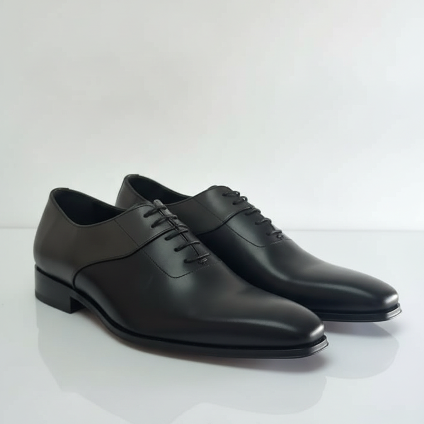 Men’s Black Formal Oxford Shoes – Lace-Up Business Dress Shoes