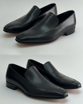Black Leather Slip-On Loafers