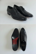 Black Leather Cap-Toe Oxford Dress Shoes